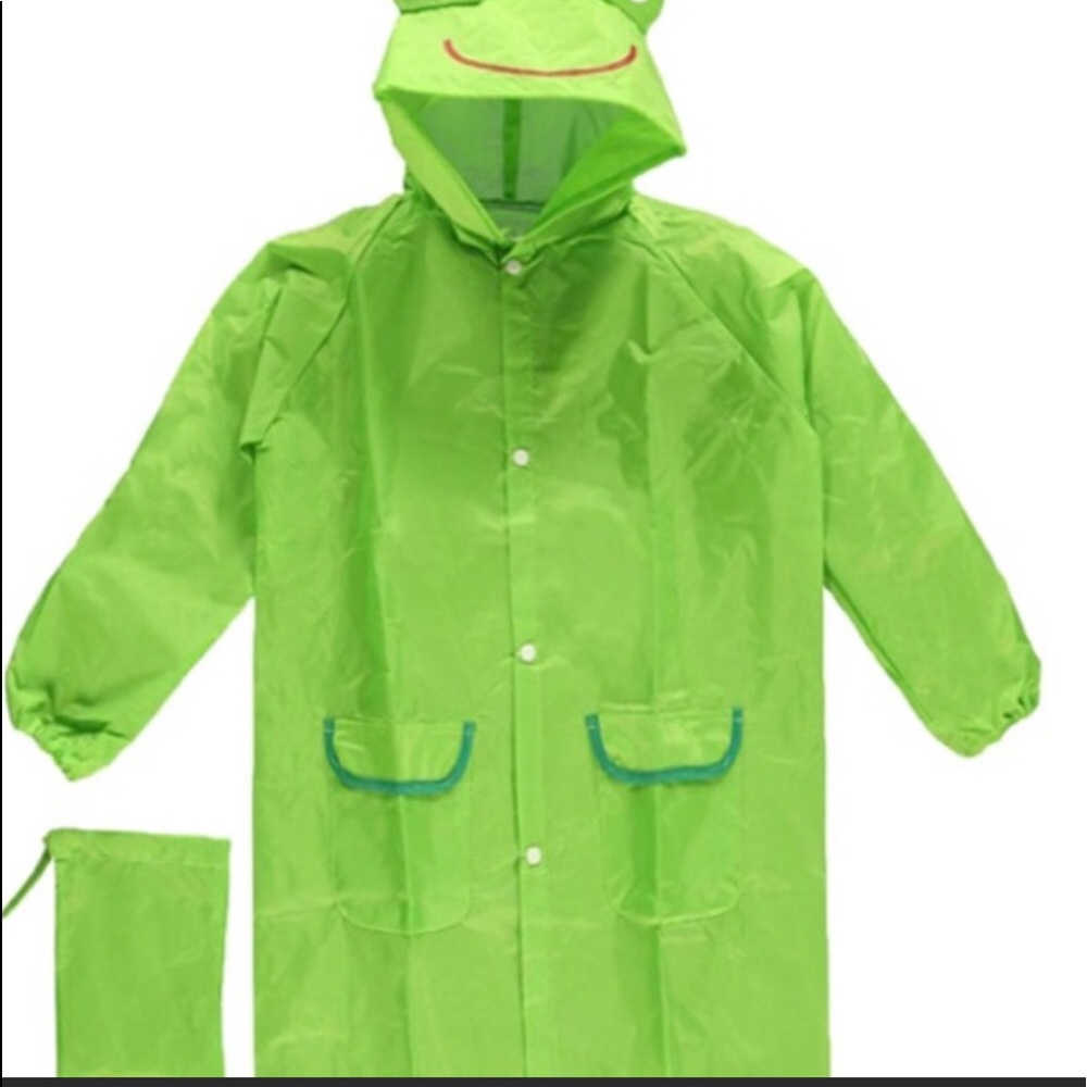 Cloud nine green frog rain coat.